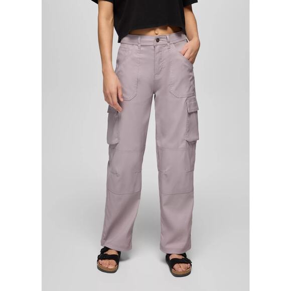Prana Stretch Zion Cargo Pant Womens 12 Haze 29" Inseam Relaxed Fit Straight Leg - Picture 1 of 11
